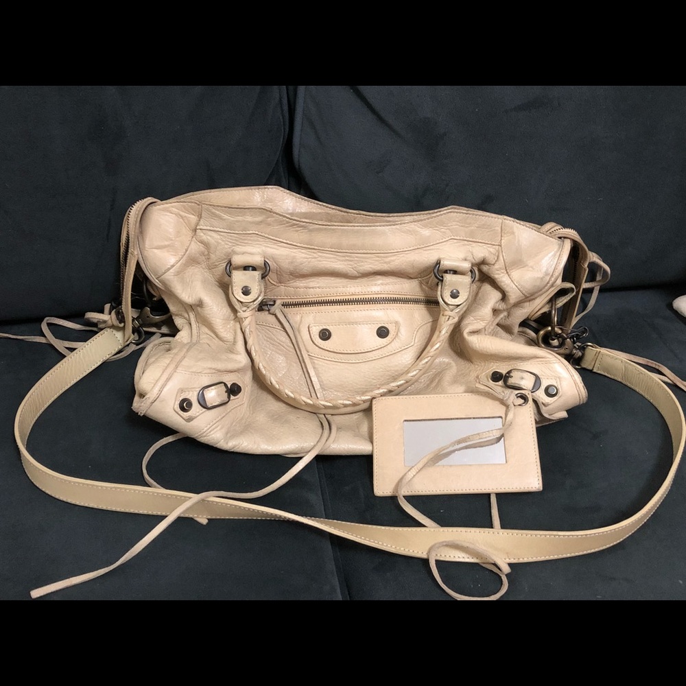 Authentic Balenciaga City Bag in Beige